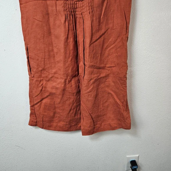 Garnet Hill Linen Sleeveless Dress Size 10 Pockets - Picture 2 of 7